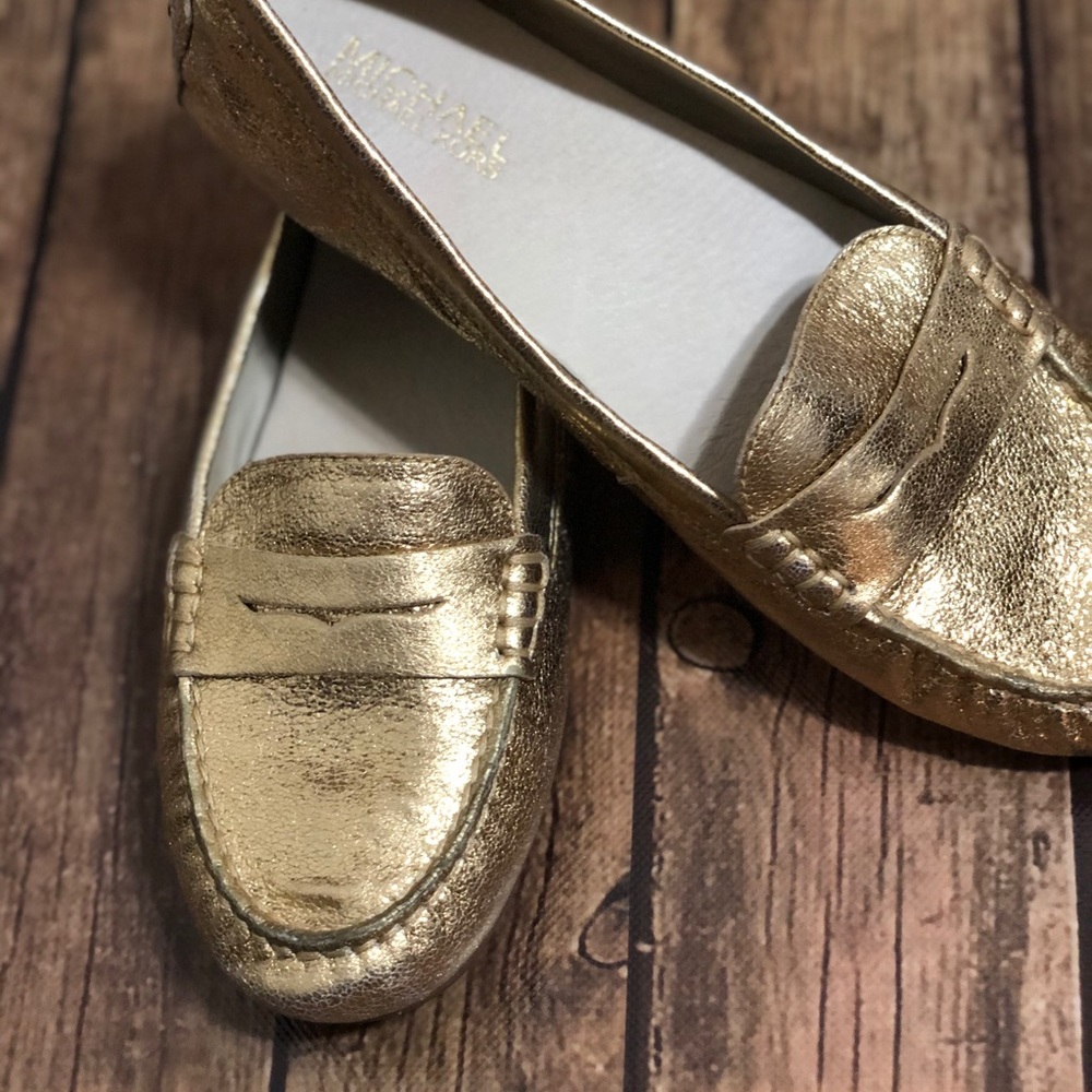 Gold Michael Kors loafers